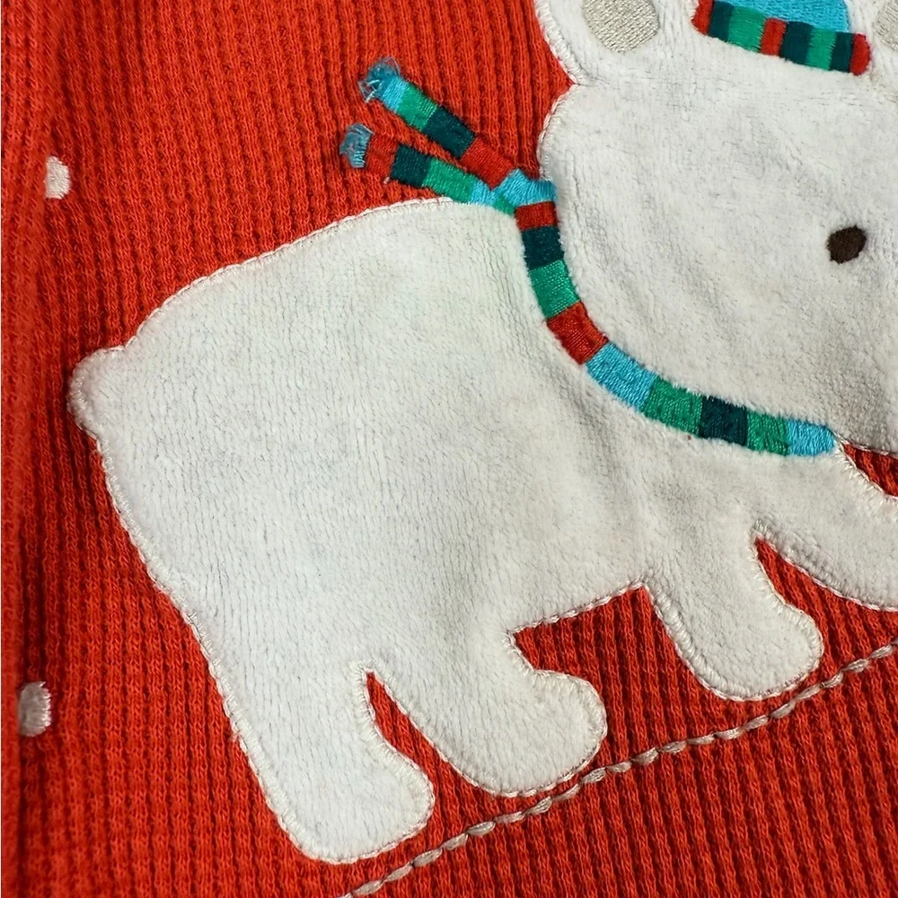 GYMBOREE Baby Boys’ Snow Bear Line Embroidered Waffle Knit One Piece Size 18-24M